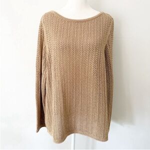 NWT Talbots Women Knit Metallic Tassel Sweater 2XP Casual Holiday Modest Mature